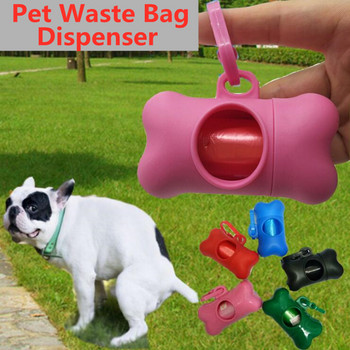 Дозатор за торби за отпадъци от домашни любимци за държач за торби за кучешки отпадъци - Калъф за диспенсър за пластмасови торби за боклук，Dog Pet 10 ролки за торби за отпадъци