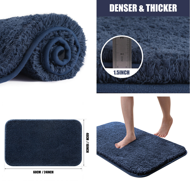 Debela plišana kupaonska prostirka Neklizajuća kupaonska prostirka Mekana mikrofibra koja upija vodu, čupava kupaonska prostirka Periva u perilici WC kupaonska prostirka