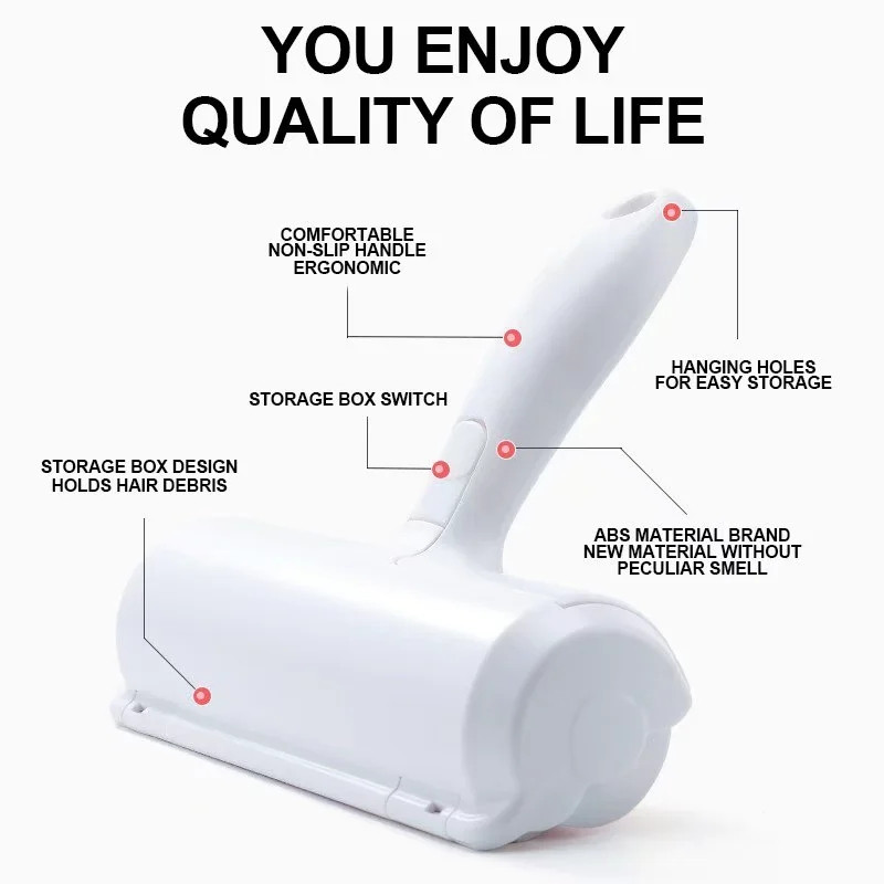 Naminių gyvūnėlių plaukų šalinimo priemonė Chom Chom volelis šunų kačių plaukams šalinti nuo baldų Savaime išsivalantis pūkelių įrankis naminių gyvūnėlių kailių valiklis šunų priedai