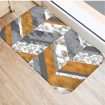 Модерен мрамор със златни линии Килими за пода Правоъгълни фланелени мини килими Декоративни противоплъзгащи се Кухня Баня Коридор Подложки за врати