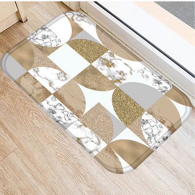 Moderns marmors ar zelta līnijām Grīdas paklāji Taisnstūris Flaneļa Mini Paklāji Dekoratīvie Pretslīdes Virtuves Vannas Priekšnama Durvju Paklājiņi
