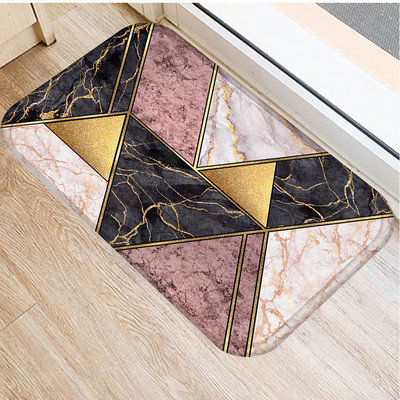 Moderns marmors ar zelta līnijām Grīdas paklāji Taisnstūris Flaneļa Mini Paklāji Dekoratīvie Pretslīdes Virtuves Vannas Priekšnama Durvju Paklājiņi