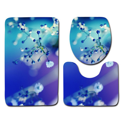 Prekrasna cvjetna prostirka za kupaonicu WC Trodijelni set Tepih Vodootporni kupaonski tepisi Navlaka za WC sjedalo Podna prostirka Kupaonski dekor