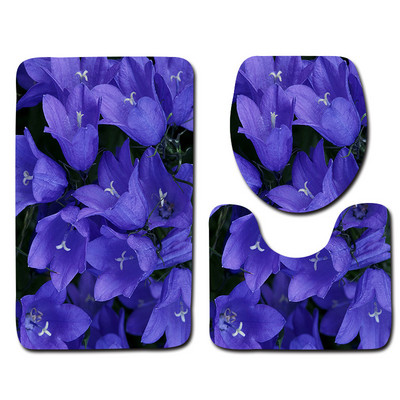 Prekrasna cvjetna prostirka za kupaonicu WC Trodijelni set Tepih Vodootporni kupaonski tepisi Navlaka za WC sjedalo Podna prostirka Kupaonski dekor