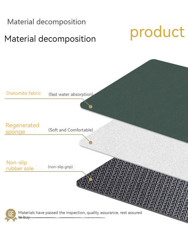 Podna prostirka za kadu Kupaonska prostirka Protuklizna prostirka za tuširanje Pahuljasti tepih od umjetnog dijatomita Tepih Topla podna toaletna prostirka Proizvod za kupaonicu