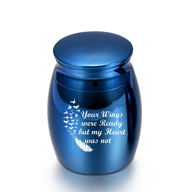 Metalna kutija za pepeo za suvenire, visoka 40 mm, ukrasne uspomene za uspomenu, urne za kremiranje od nehrđajućeg čelika za dragu ljubav pepeo ljudskih ljubimaca