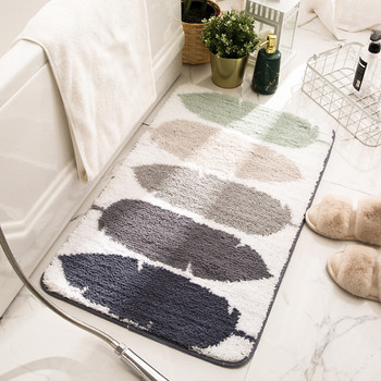 Скандинавски килими за баня Меки, сладки нехлъзгащи се тоалетна душ кабина Абсорбираща подова подложка Домашна кухня Флокирани килими за врати 4 размера