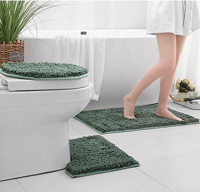 Set od 3 kupaonske prostirke za kupaonicu Set mekanih neklizajućih prostirki od šenile 3 kom Kupaonski tepih Upijajući tepih za tuširanje Pod WC školjke