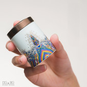 Keramika Emaljas Pelni Urna Zelta stieple Krāsaina emalja Alvas sakausējums Pārsegs Aizzīmogots Mājdzīvnieks Kremēšana Pelnu piemiņa mazo dzīvnieku suņu memoriāls