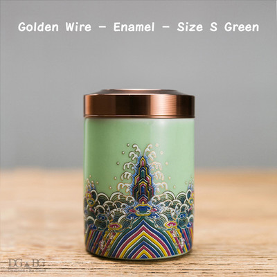 Keramika Emaljas Pelni Urna Zelta stieple Krāsaina emalja Alvas sakausējums Pārsegs Aizzīmogots Mājdzīvnieks Kremēšana Pelnu piemiņa mazo dzīvnieku suņu memoriāls