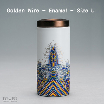 Keramika Emaljas Pelni Urna Zelta stieple Krāsaina emalja Alvas sakausējums Pārsegs Aizzīmogots Mājdzīvnieks Kremēšana Pelnu piemiņa mazo dzīvnieku suņu memoriāls