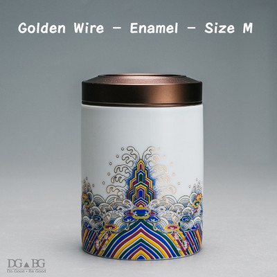 Keramika Emaljas Pelni Urna Zelta stieple Krāsaina emalja Alvas sakausējums Pārsegs Aizzīmogots Mājdzīvnieks Kremēšana Pelnu piemiņa mazo dzīvnieku suņu memoriāls