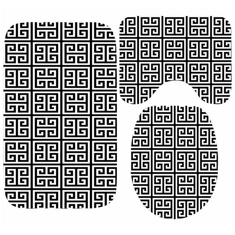 Nordic Black White ģeometriskais vannas paklājiņš Skandināvijas svītrains Chevron Quatrefoil vannas istabas paklāja paklājs tualetes dušas paklājiņiem