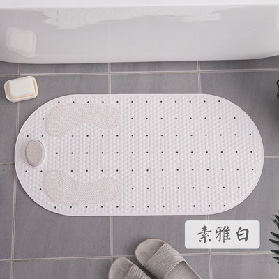 Ovalne PVC protuklizne prostirke za kupanje Meka tuš Kupaonska masažna prostirka Vakumska čašica Neklizajuća kada Tepih Brušenje Podna prostirka od kamena za noge