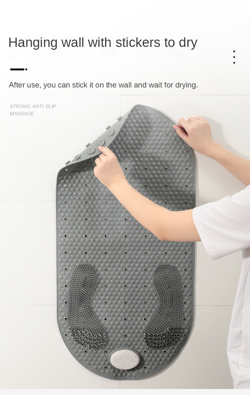 Ovalne PVC protuklizne prostirke za kupanje Meka tuš Kupaonska masažna prostirka Vakumska čašica Neklizajuća kada Tepih Brušenje Podna prostirka od kamena za noge