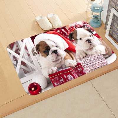 Sretan Božić Kupaonica Prostirka za kupanje Pas Mačka Nosite Božićni šešir Tuš Soba Protuklizna Podna prostirka Tepih Božićna prostirka Otirač Tepih