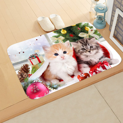 Sretan Božić Kupaonica Prostirka za kupanje Pas Mačka Nosite Božićni šešir Tuš Soba Protuklizna Podna prostirka Tepih Božićna prostirka Otirač Tepih