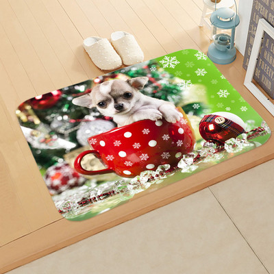 Sretan Božić Kupaonica Prostirka za kupanje Pas Mačka Nosite Božićni šešir Tuš Soba Protuklizna Podna prostirka Tepih Božićna prostirka Otirač Tepih