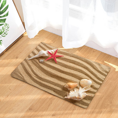 Protuklizna prostirka za kupaonicu Smiješne morske školjke za plažu 3D ispisana prostirka za kupaonicu Podni tepih Flanelski tepih za WC Otirač 45*75CM i 40*60CM