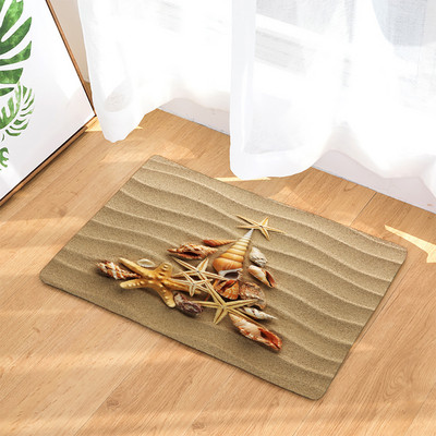 Protuklizna prostirka za kupaonicu Smiješne morske školjke za plažu 3D ispisana prostirka za kupaonicu Podni tepih Flanelski tepih za WC Otirač 45*75CM i 40*60CM