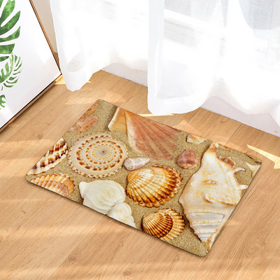 Protuklizna prostirka za kupaonicu Smiješne morske školjke za plažu 3D ispisana prostirka za kupaonicu Podni tepih Flanelski tepih za WC Otirač 45*75CM i 40*60CM