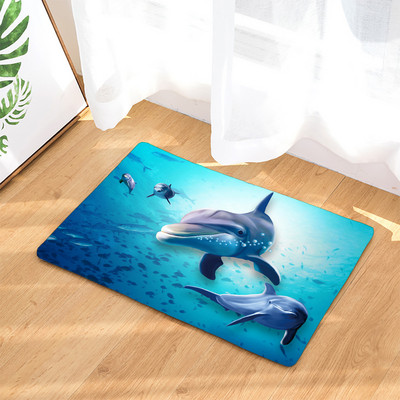 Protuklizna prostirka za kupaonicu Smiješne morske školjke za plažu 3D ispisana prostirka za kupaonicu Podni tepih Flanelski tepih za WC Otirač 45*75CM i 40*60CM