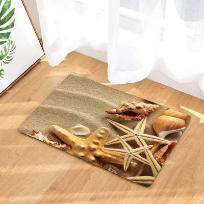 Protuklizna prostirka za kupaonicu Smiješne morske školjke za plažu 3D ispisana prostirka za kupaonicu Podni tepih Flanelski tepih za WC Otirač 45*75CM i 40*60CM
