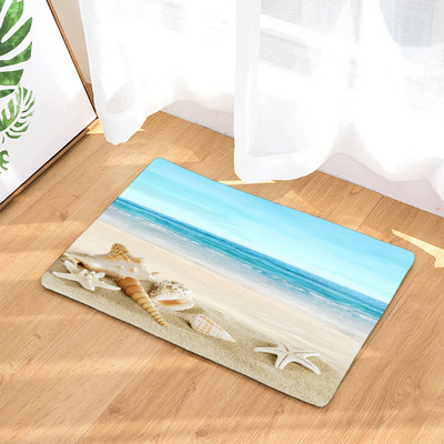 Protuklizna prostirka za kupaonicu Smiješne morske školjke za plažu 3D ispisana prostirka za kupaonicu Podni tepih Flanelski tepih za WC Otirač 45*75CM i 40*60CM