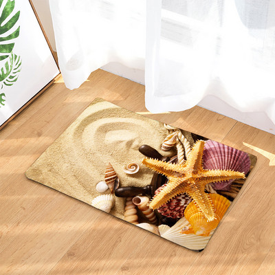 Protuklizna prostirka za kupaonicu Smiješne morske školjke za plažu 3D ispisana prostirka za kupaonicu Podni tepih Flanelski tepih za WC Otirač 45*75CM i 40*60CM