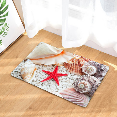 Protuklizna prostirka za kupaonicu Smiješne morske školjke za plažu 3D ispisana prostirka za kupaonicu Podni tepih Flanelski tepih za WC Otirač 45*75CM i 40*60CM