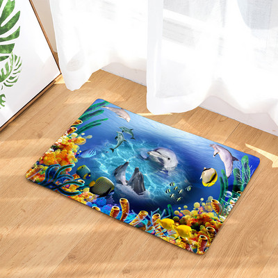 Protuklizna prostirka za kupaonicu Smiješne morske školjke za plažu 3D ispisana prostirka za kupaonicu Podni tepih Flanelski tepih za WC Otirač 45*75CM i 40*60CM