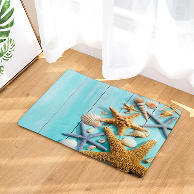 Protuklizna prostirka za kupaonicu Smiješne morske školjke za plažu 3D ispisana prostirka za kupaonicu Podni tepih Flanelski tepih za WC Otirač 45*75CM i 40*60CM