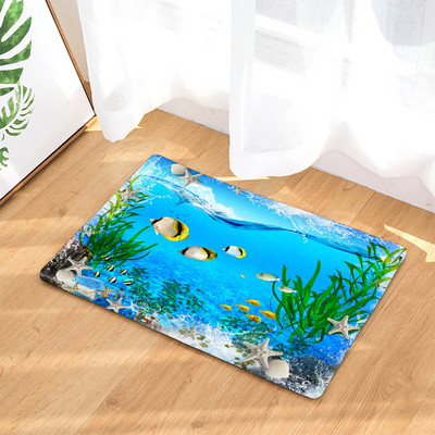 Protuklizna prostirka za kupaonicu Smiješne morske školjke za plažu 3D ispisana prostirka za kupaonicu Podni tepih Flanelski tepih za WC Otirač 45*75CM i 40*60CM