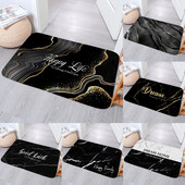 Crno zlato Mramorna protuklizna prostirka za kupaonicu Moderna podloga za prostirku s upijajućim slovima Spavaća soba Kuhinja Interijer Otirač Perivi tepih Kućni