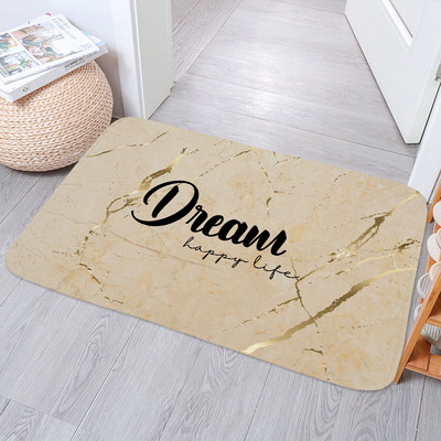 Crno zlato Mramorna protuklizna prostirka za kupaonicu Moderna podloga za prostirku s upijajućim slovima Spavaća soba Kuhinja Interijer Otirač Perivi tepih Kućni