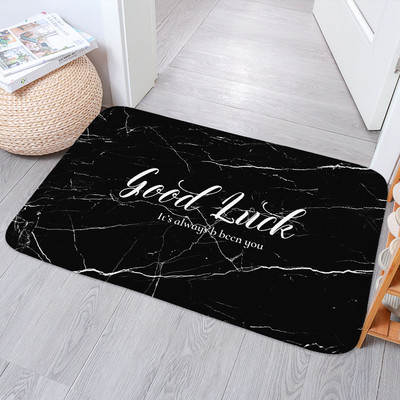 Crno zlato Mramorna protuklizna prostirka za kupaonicu Moderna podloga za prostirku s upijajućim slovima Spavaća soba Kuhinja Interijer Otirač Perivi tepih Kućni