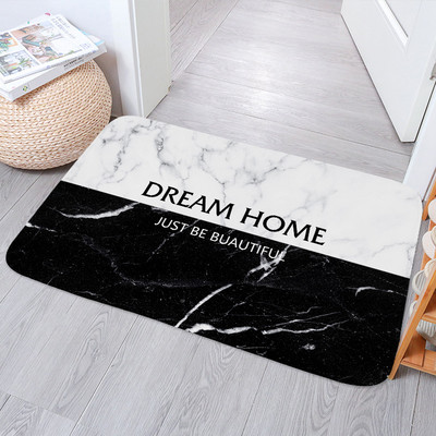 Crno zlato Mramorna protuklizna prostirka za kupaonicu Moderna podloga za prostirku s upijajućim slovima Spavaća soba Kuhinja Interijer Otirač Perivi tepih Kućni