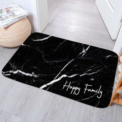 Crno zlato Mramorna protuklizna prostirka za kupaonicu Moderna podloga za prostirku s upijajućim slovima Spavaća soba Kuhinja Interijer Otirač Perivi tepih Kućni