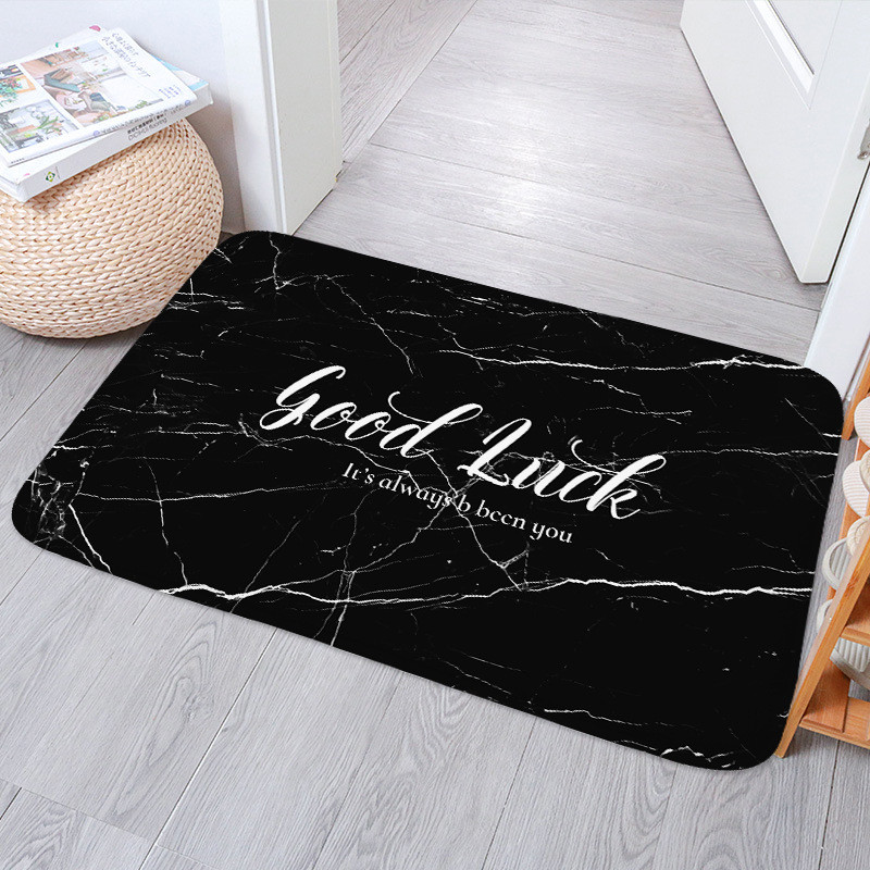 Crno zlato Mramorna protuklizna prostirka za kupaonicu Moderna podloga za prostirku s upijajućim slovima Spavaća soba Kuhinja Interijer Otirač Perivi tepih Kućni
