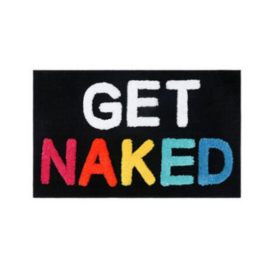 Flocking mikrošķiedras Get Naked Letter vannas paklājiņi Pretslīdes grīdas paklāji vannas istabai Super absorbējoši ieejas vannas paklāji 50x80cm