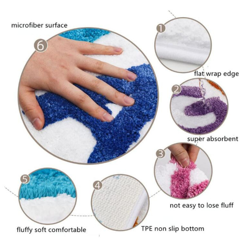 Flocking Microfiber Get Naked Letter prostirke za kupanje Protuklizne podne prostirke za kupaonicu Super upijajuće prostirke za kupanje 50x80 cm