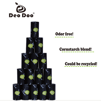 DeoDoo Dog Poop Bags Μαζικές βιοαποδομήσιμες Εξαιρετικά παχιές, ισχυρές, φιλικές προς τη γη, αποικοδομήσιμες σακούλες σκυλιών Black Cat