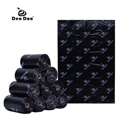 DeoDoo Dog Poop Bags Μαζικές βιοαποδομήσιμες Εξαιρετικά παχιές, ισχυρές, φιλικές προς τη γη, αποικοδομήσιμες σακούλες σκυλιών Black Cat