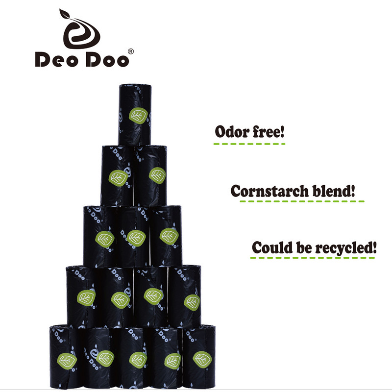 DeoDoo vrećice za pseći izmet Skupne biorazgradive ekstra debele jake biobaze Neškodljive zemlji razgradive vrećice za otpad crne mačke