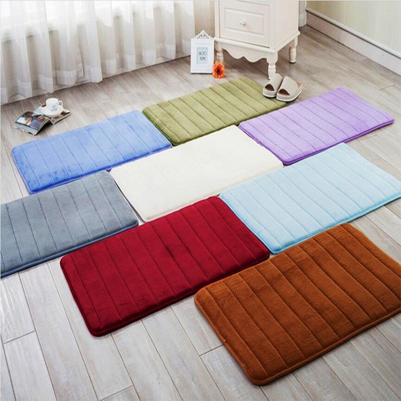 Mājas vannas paklājiņš Neslīdošs Vannas istabas Memory Foam Absorbent Mat Paklājs Mīksts Koraļļu Fleece Mazgājams Paklājs Tualetes grīdas dekors