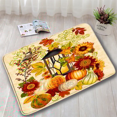 Jesen prostirke za kupanje Set od 3 komada Farma Bundeva Crveni javor Suncokret Jesen Dan zahvalnosti Tepih Dekoracija kupaonice Neklizajući tepih Podmetač za WC školjku