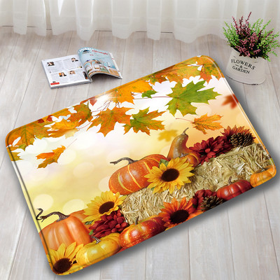 Jesen prostirke za kupanje Set od 3 komada Farma Bundeva Crveni javor Suncokret Jesen Dan zahvalnosti Tepih Dekoracija kupaonice Neklizajući tepih Podmetač za WC školjku