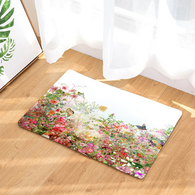 Ukrasni otirač s cvijetom ruže 45*75 cm Tepih Dom Dnevni boravak Mekana prostirka Kupaonica Kuhinja Unutarnja protuklizna upijajuća podna prostirka