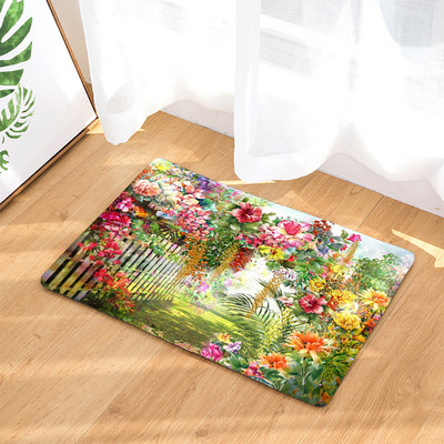 Ukrasni otirač s cvijetom ruže 45*75 cm Tepih Dom Dnevni boravak Mekana prostirka Kupaonica Kuhinja Unutarnja protuklizna upijajuća podna prostirka