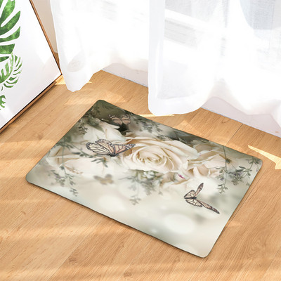Ukrasni otirač s cvijetom ruže 45*75 cm Tepih Dom Dnevni boravak Mekana prostirka Kupaonica Kuhinja Unutarnja protuklizna upijajuća podna prostirka